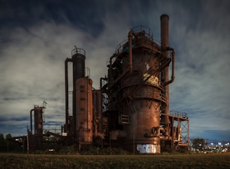 brown steel abandoned factory