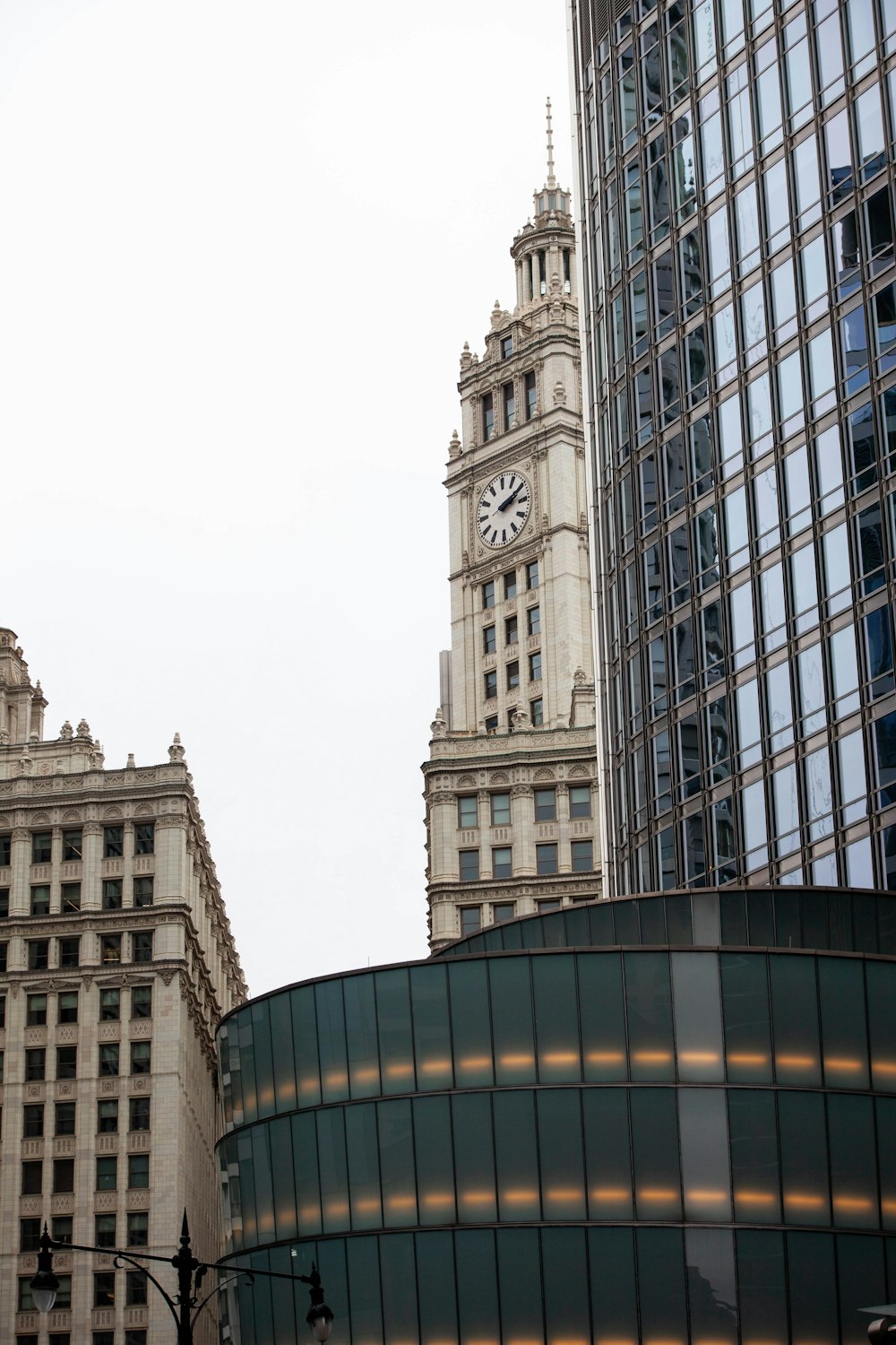 a large clock tower towering over a city