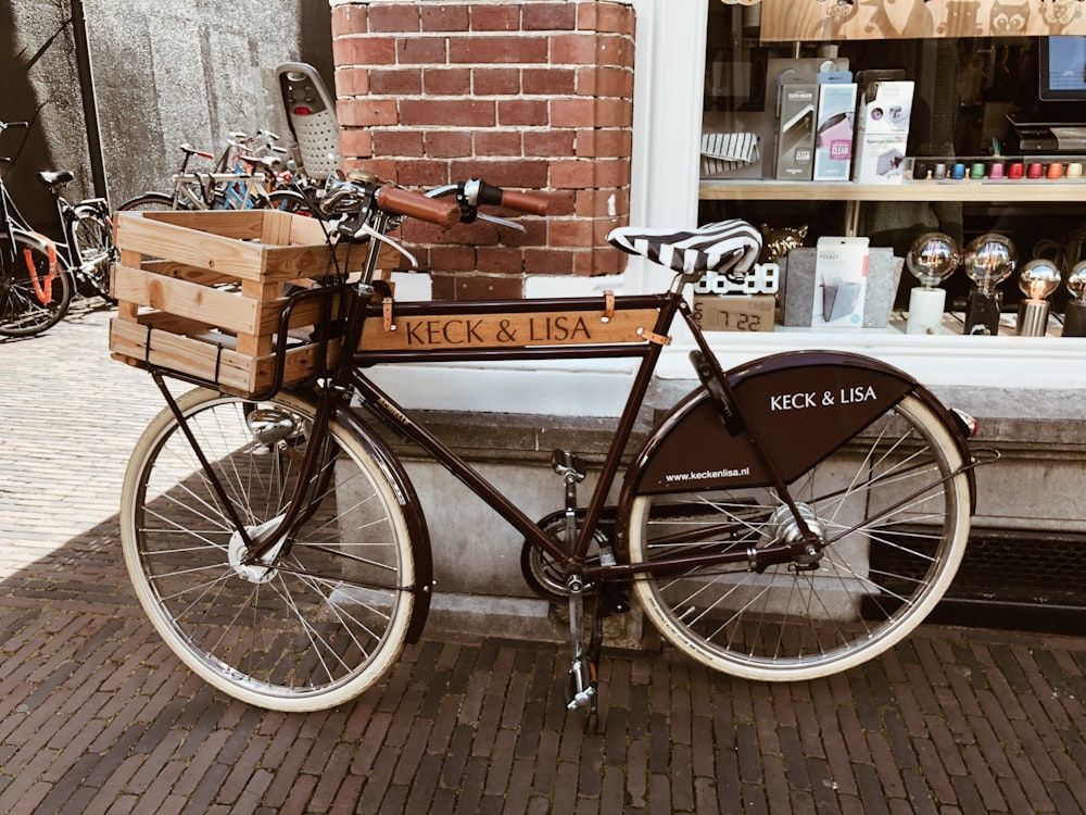 brown bicycle