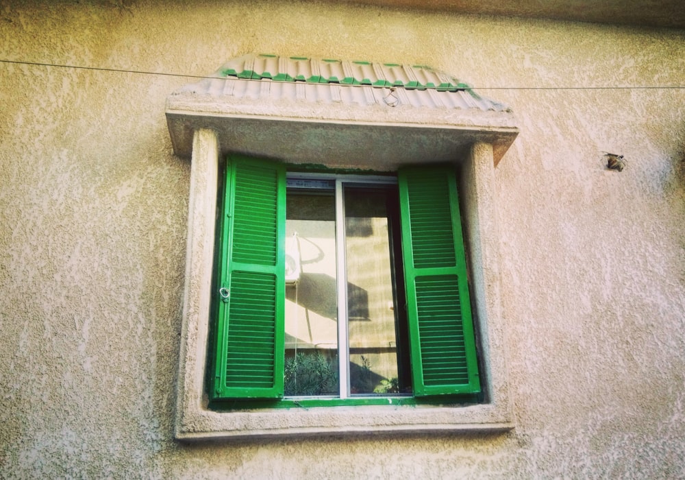 closed white wooden framed window