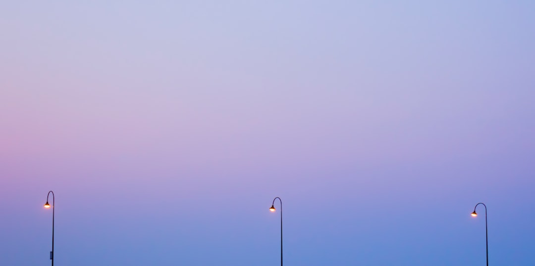 turned-on three light posts wallpaper