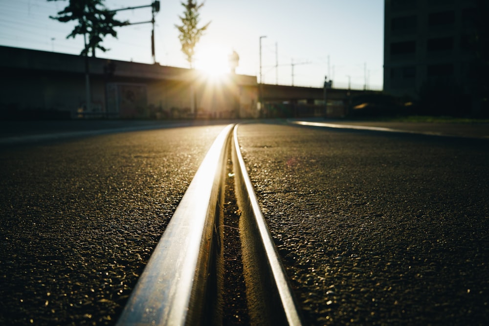 sun shining on road