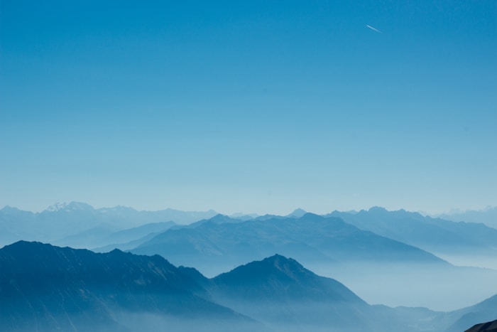 Blue mountains during the day