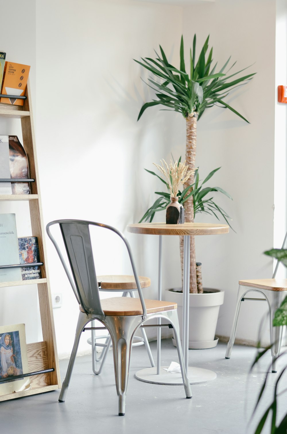 gray steel chairs