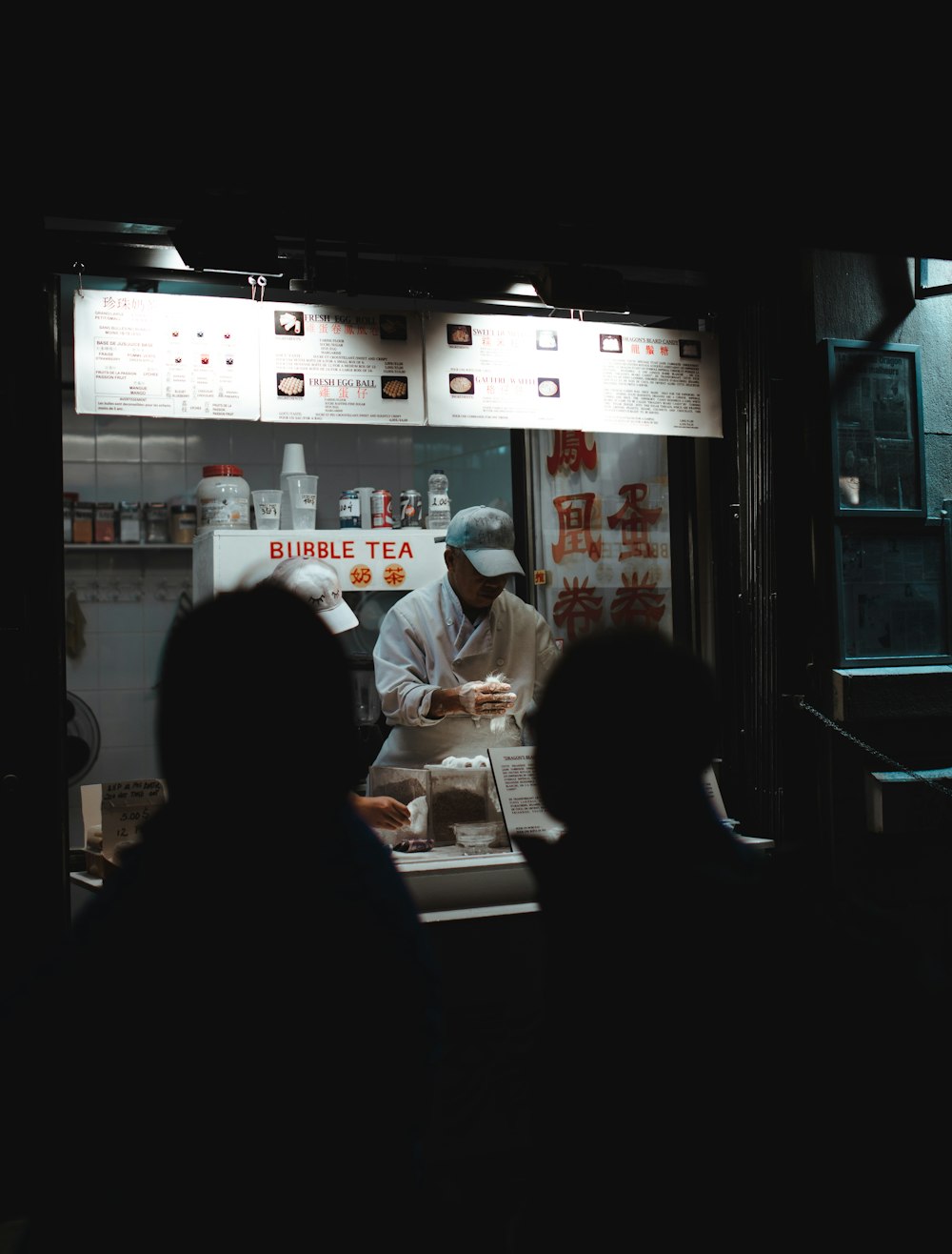 man on food stall