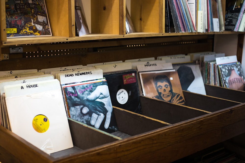 vinyl sleeve lot in drawer