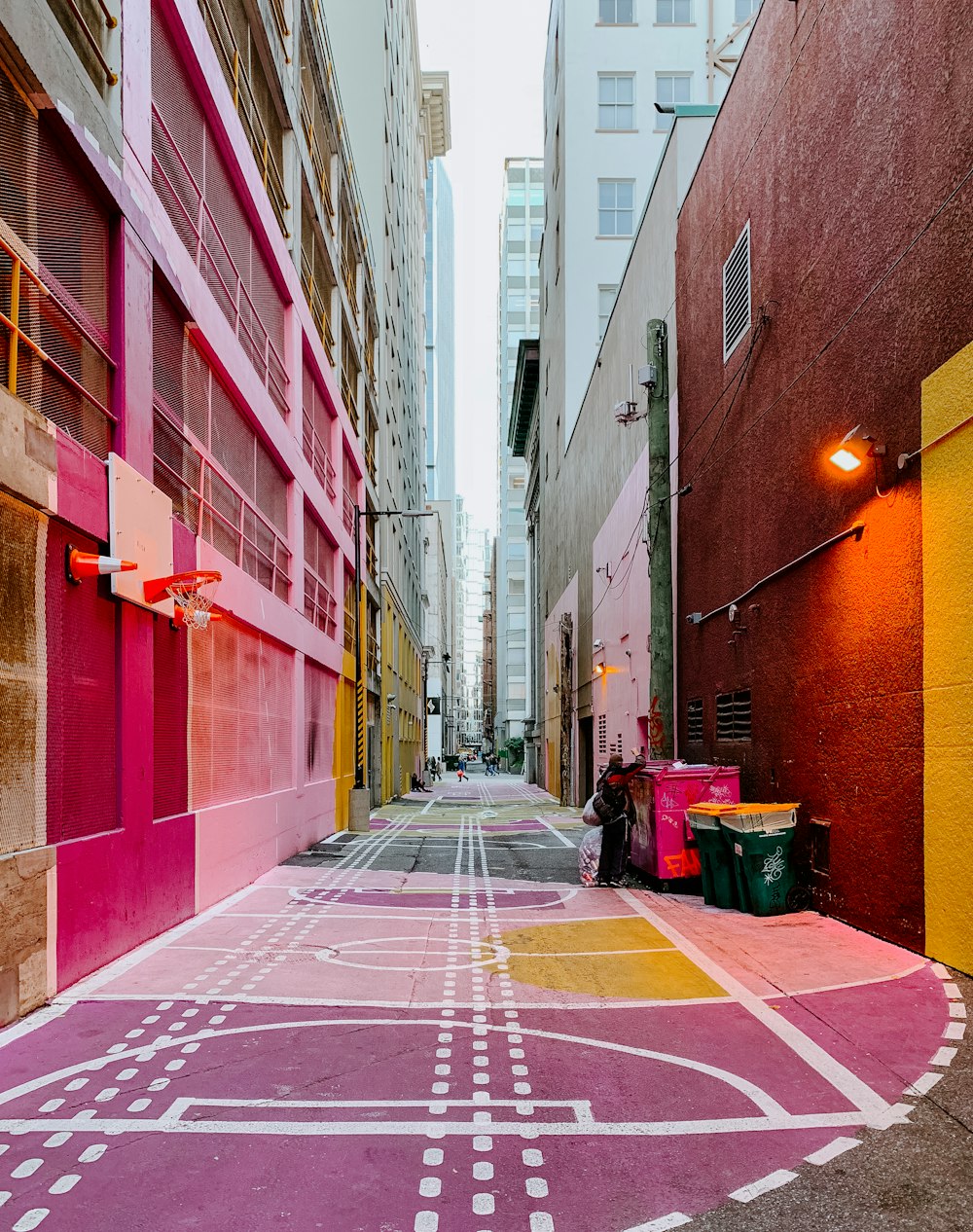 pink and brown concrete houses