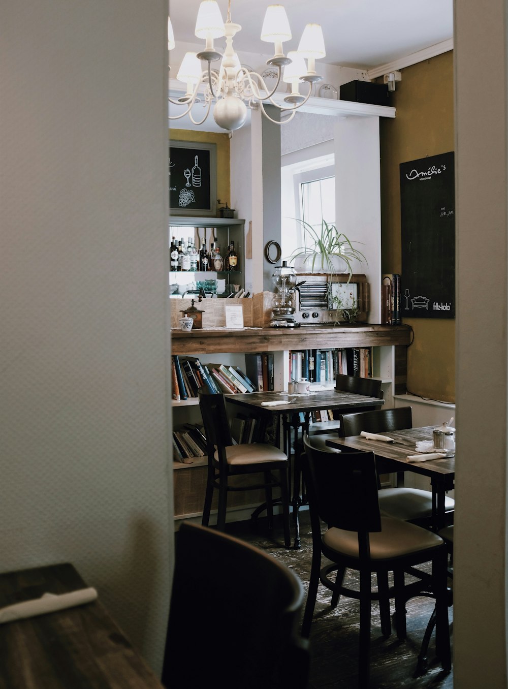 black dining set in room