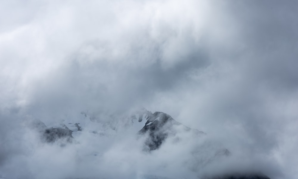 clouds covered mountain