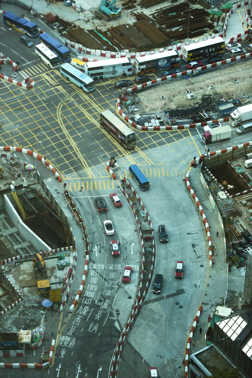 aerial view of road