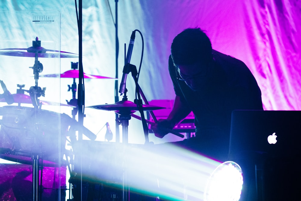 man playing drums