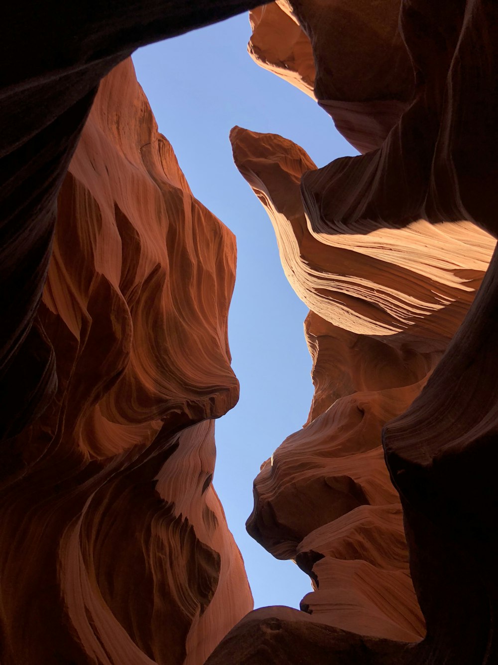 low angle photography of cave