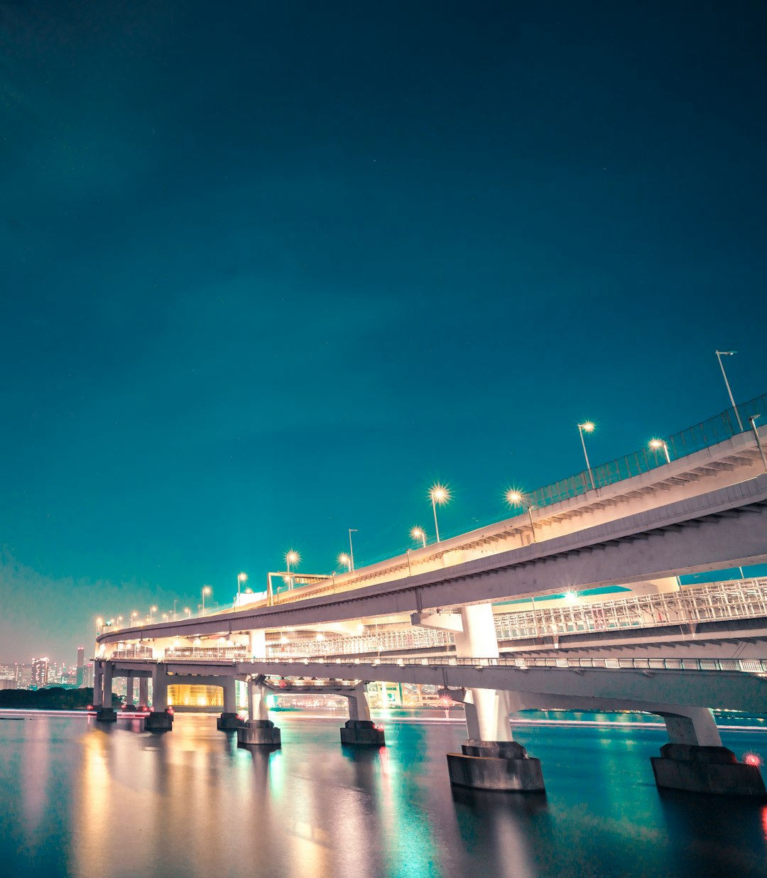 concrete white bridge