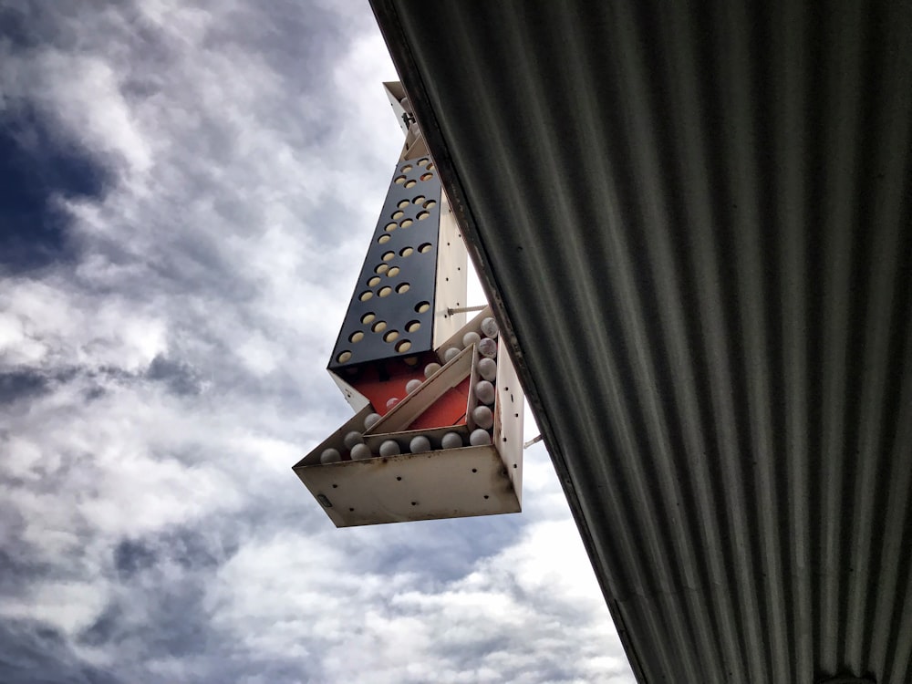 white and blue signage