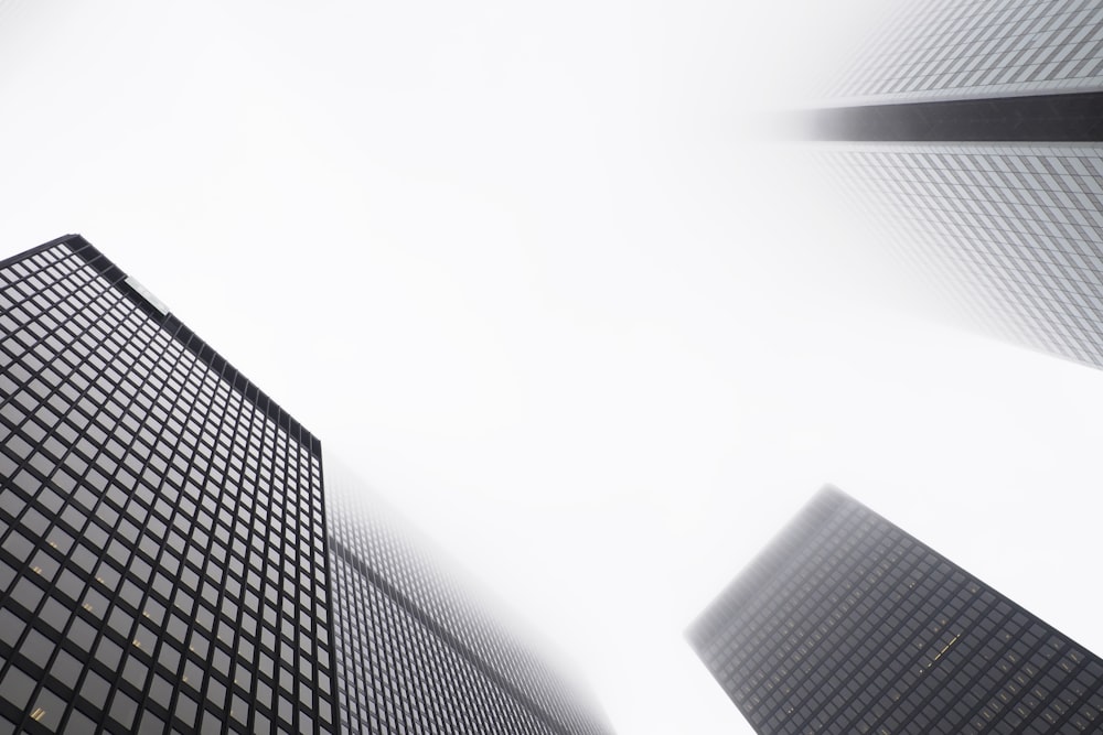 low-angle photography of high-rise buildings