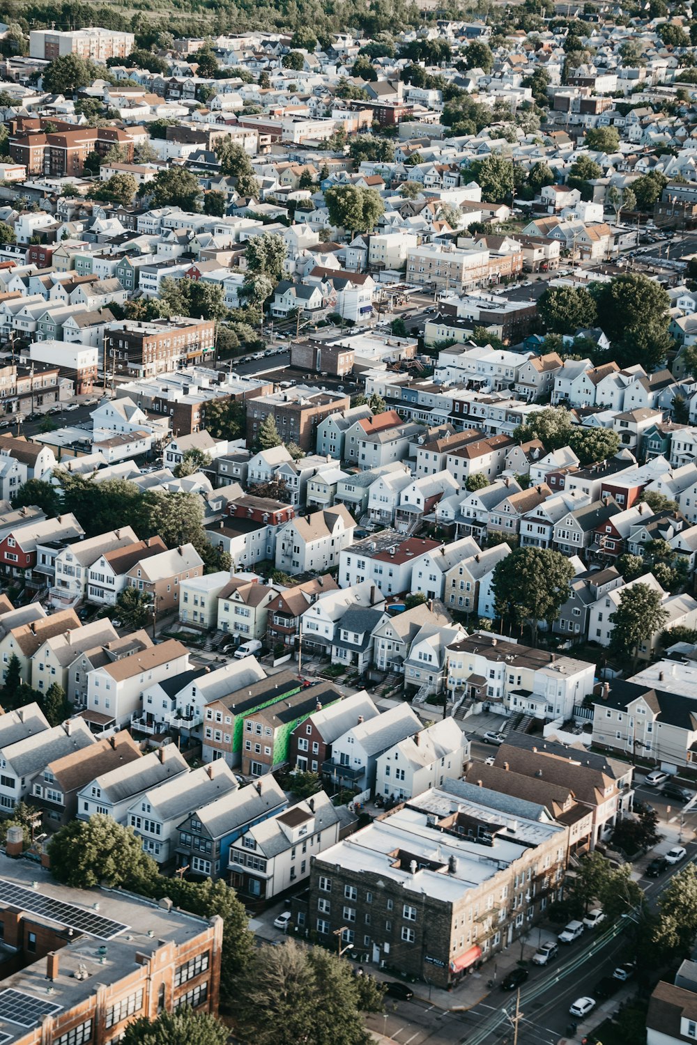 aerial photo of a city residential block