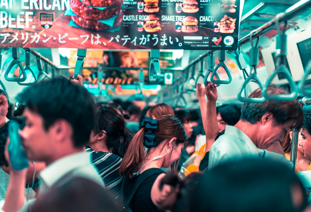 people riding train