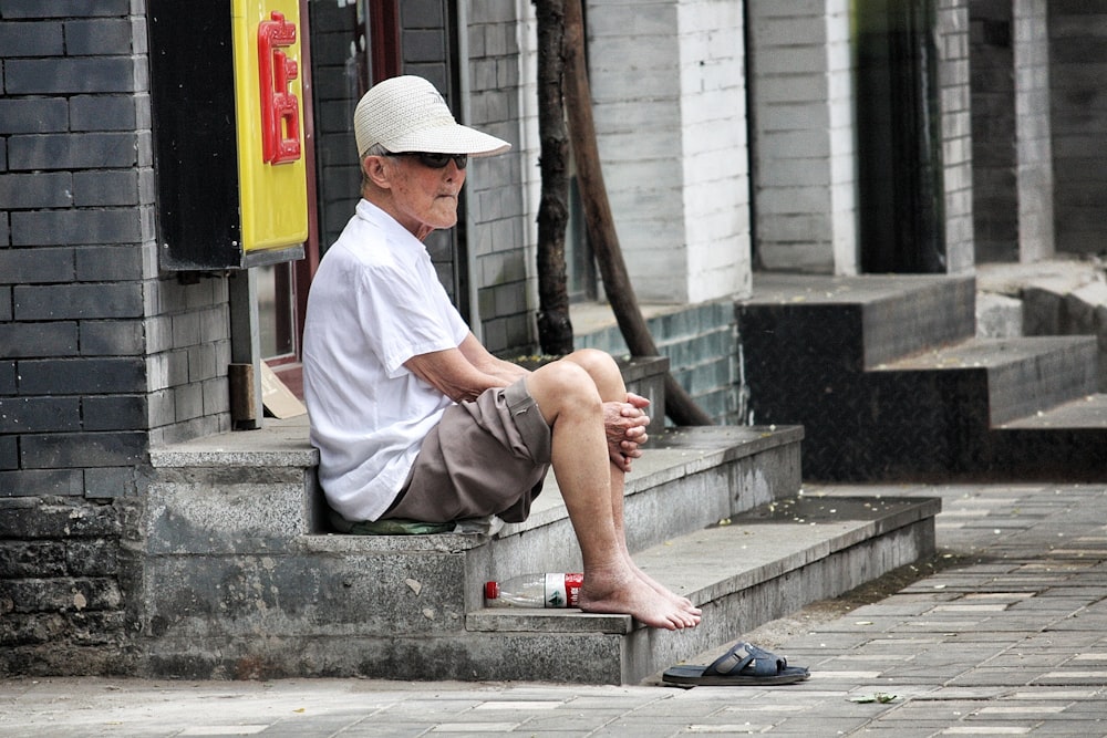 man wearing white cap