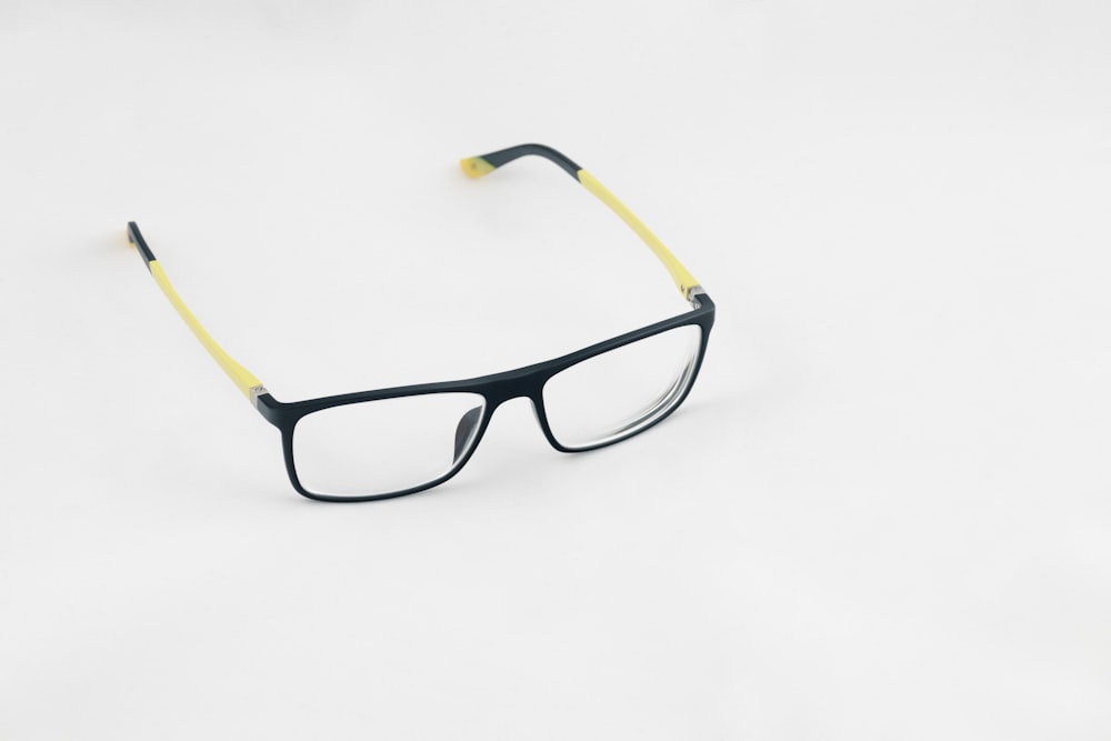 eyeglasses on white panel