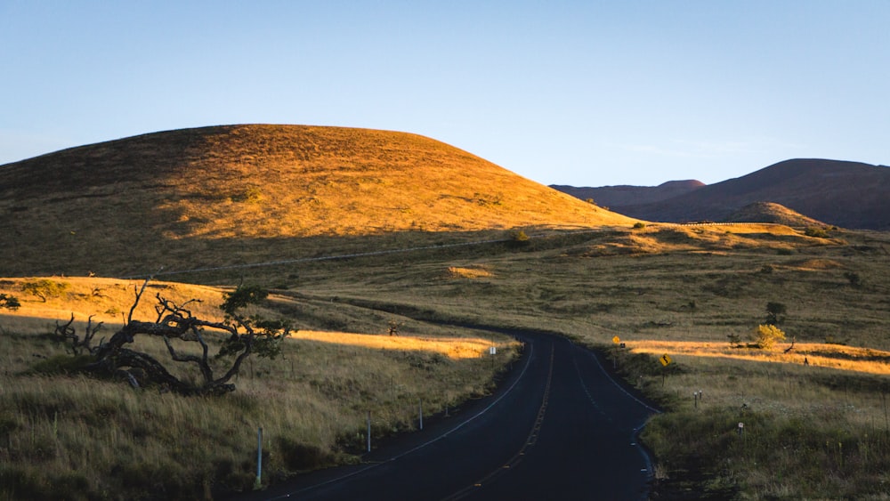 empty road near hill