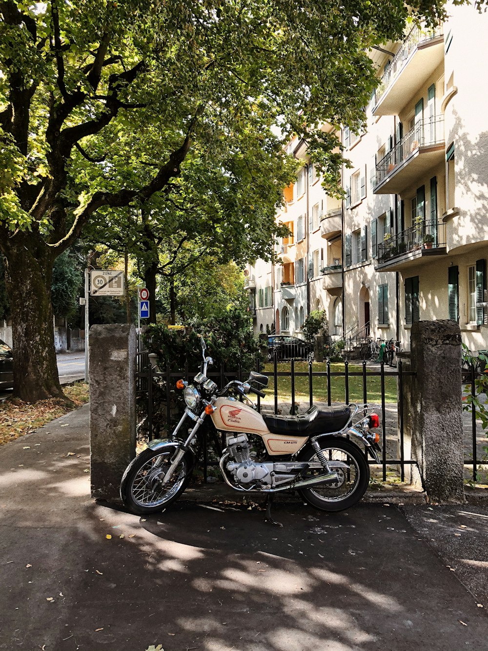 white motorcycle