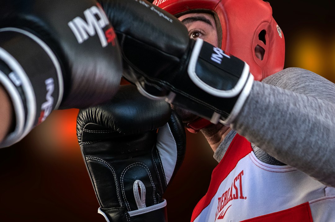 leather boxing gloves closeup