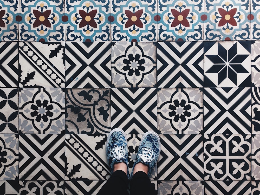 black and white tiles