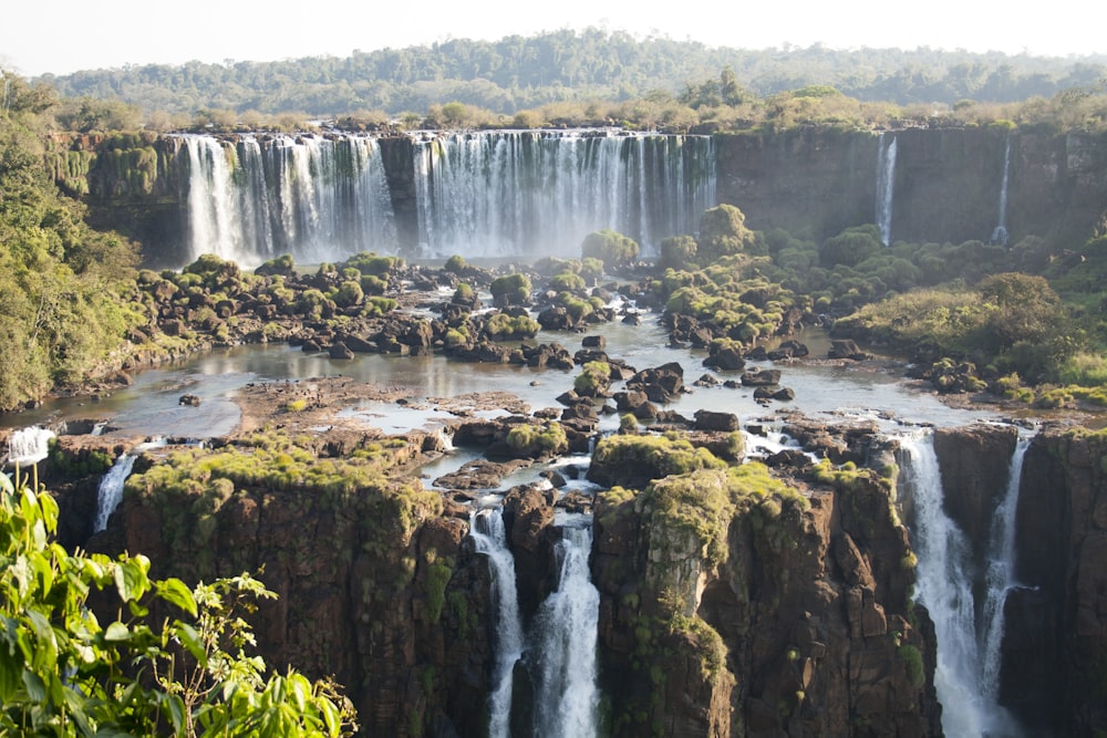 aerial photo of waterfalls