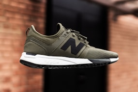 black and white New Balance low-top sneaker