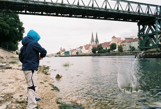 person standing beside body of water during daytime in Regensburg Germany