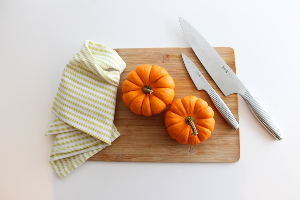 pumpkin on chopping board