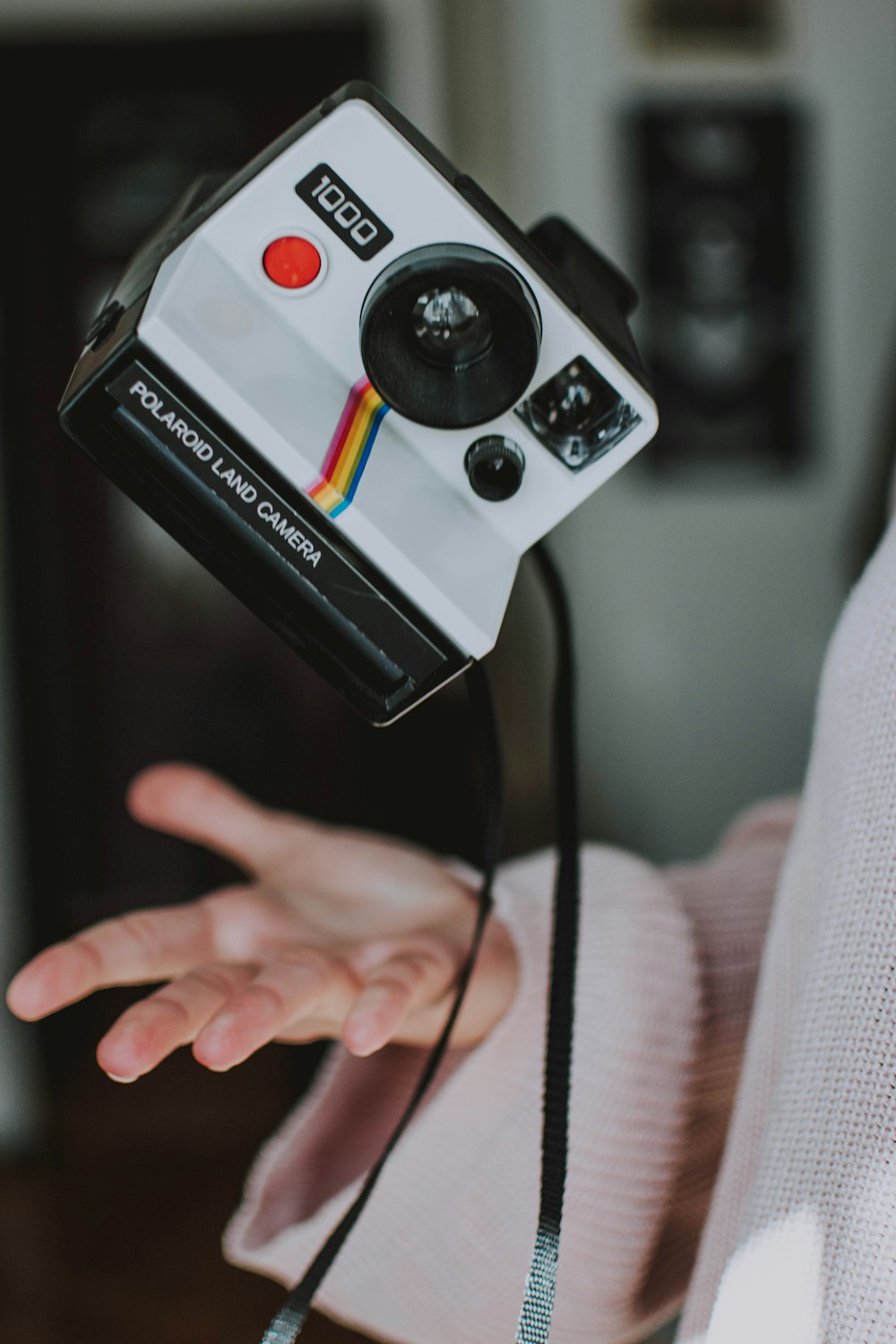 white Polaroid instant camera