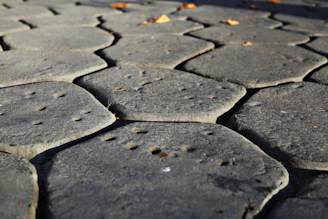 Close-up image of a stone patio gleaming after a thorough pressure wash, with sunlight casting soft shadows.