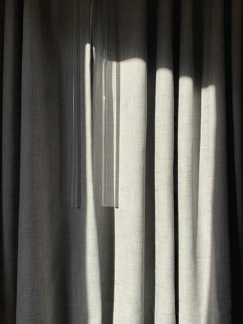 closed gray curtain