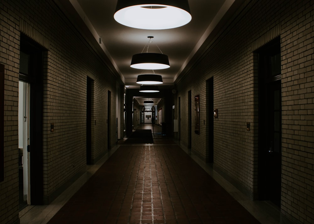 empty and lighted hallway of building