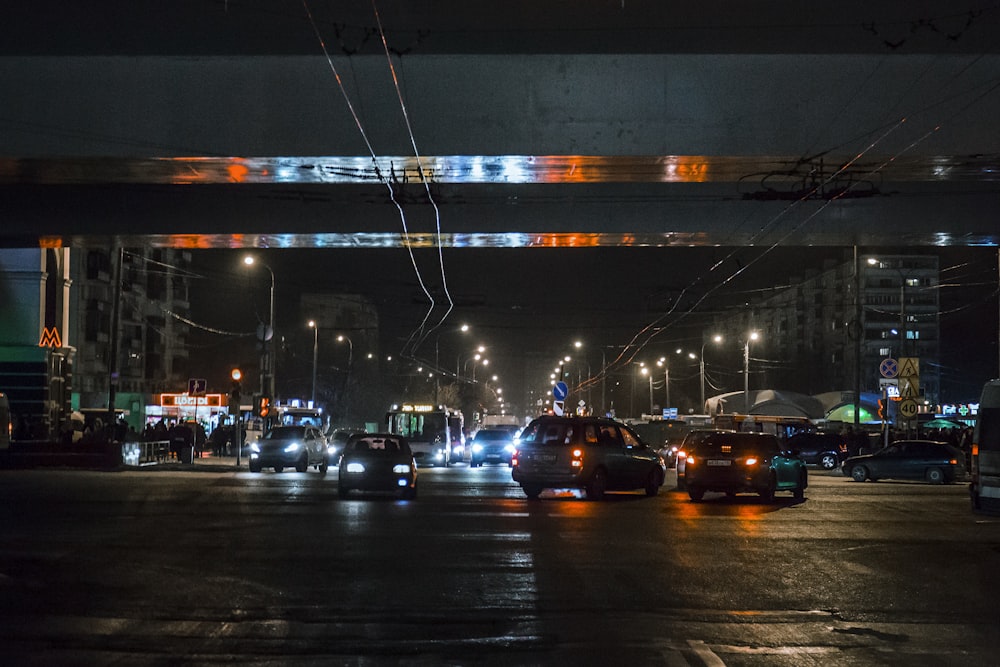 cars on road during nighttime