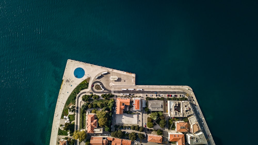 bird's eye photography high rise building