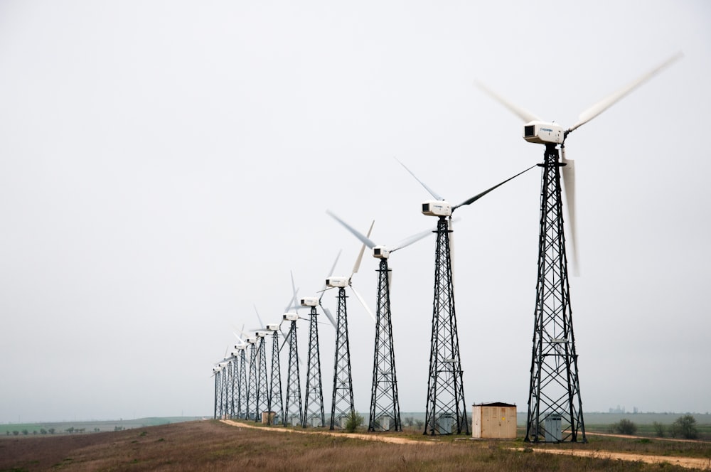 windmills on road