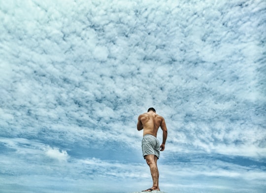 half naked man under white sky in Panipat India