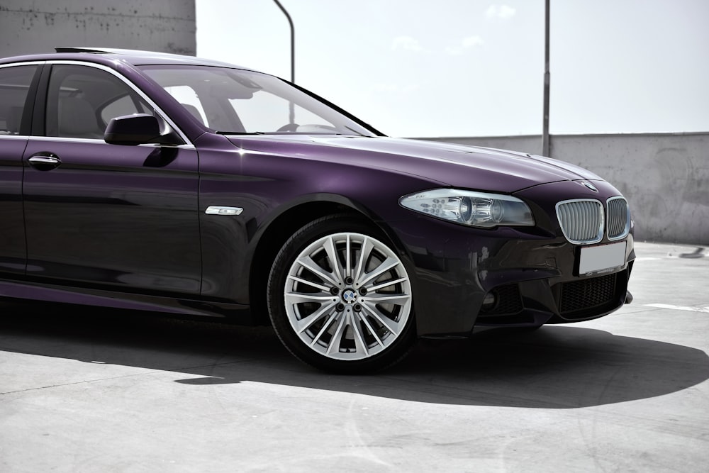 purple BMW sedan