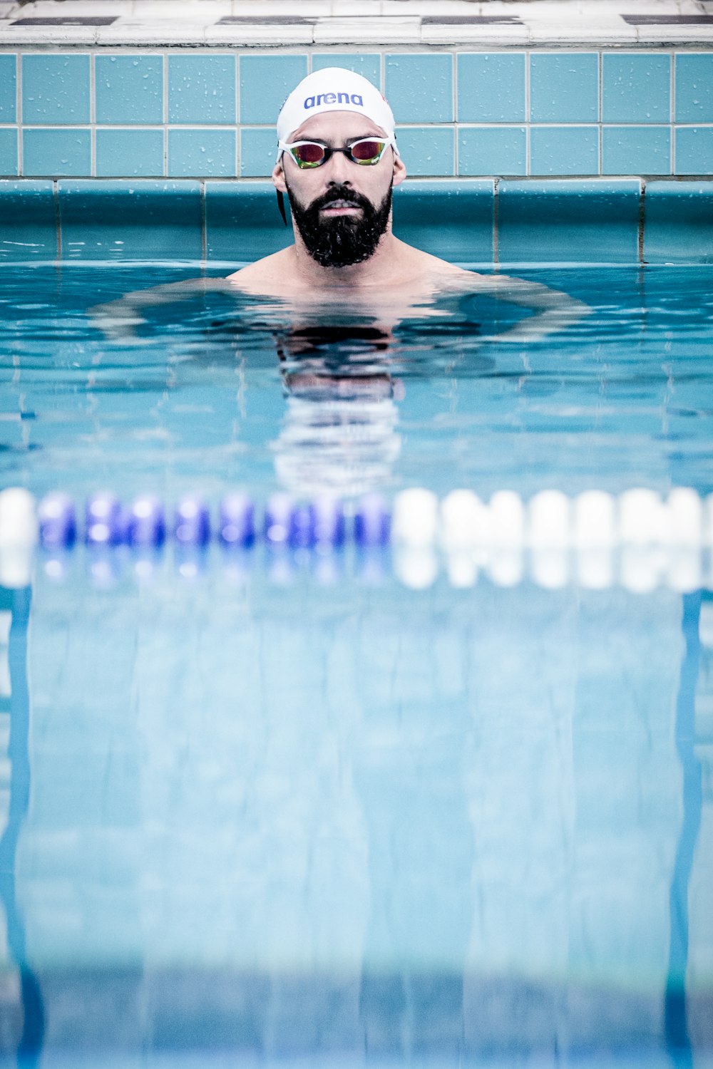 man in swimming poool