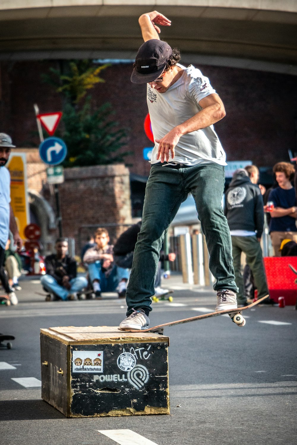 man playing skateboard