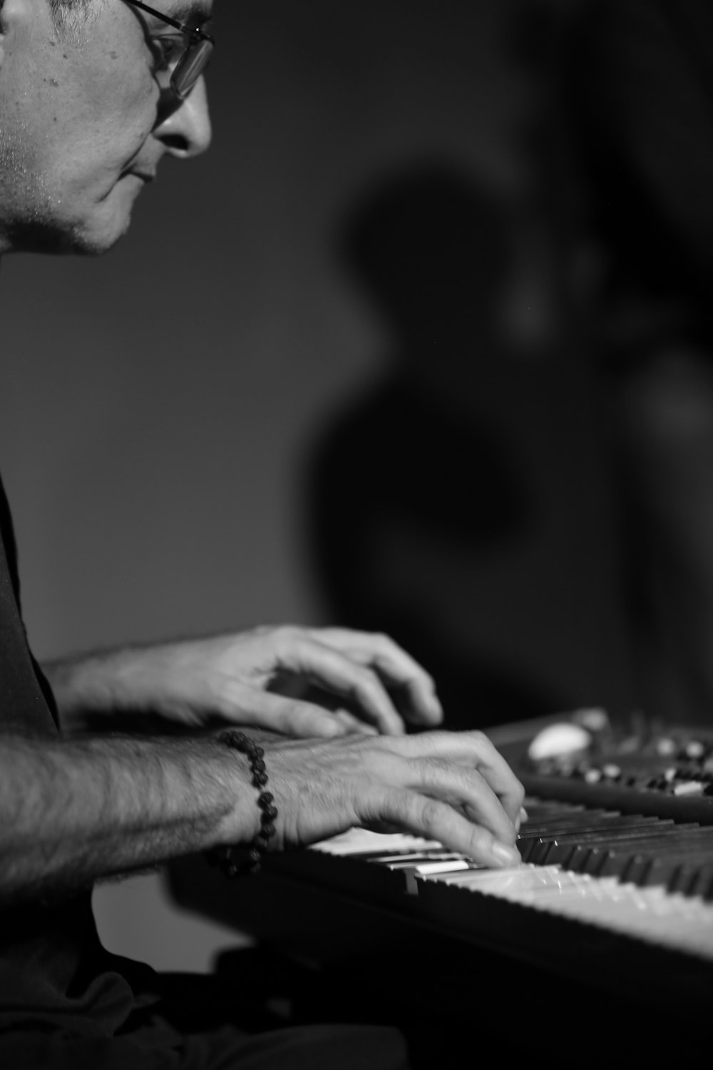 man playing piano