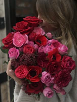 pink and red rose flowers