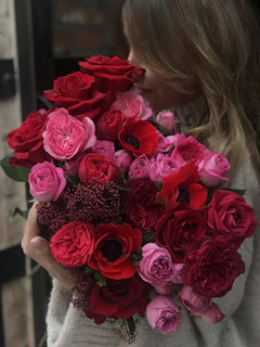 pink and red rose flowers