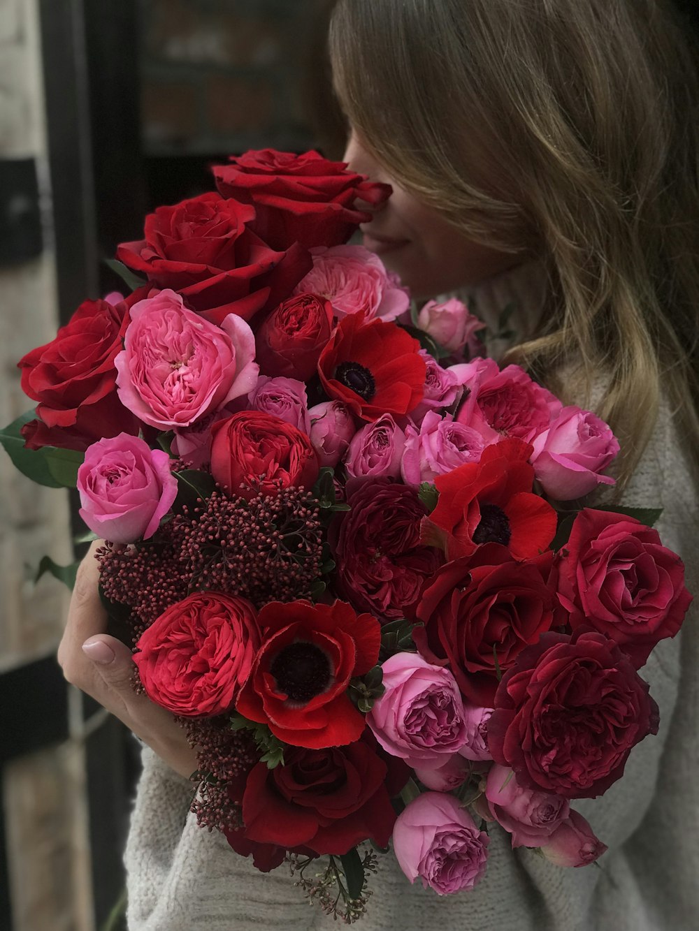 pink and red rose flowers