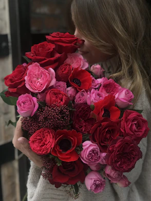 pink and red rose flowers