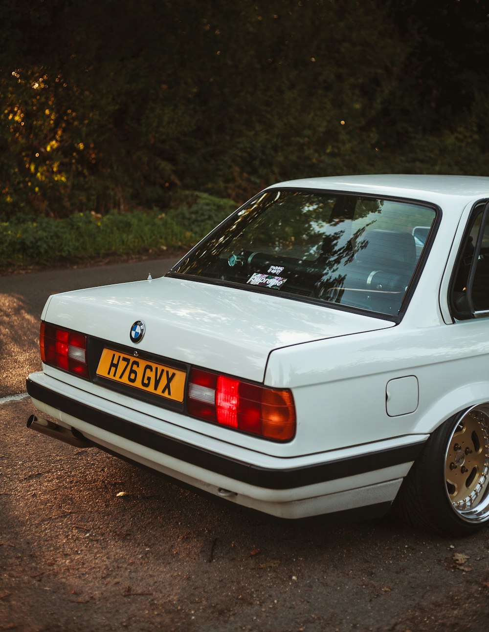 white BMW car