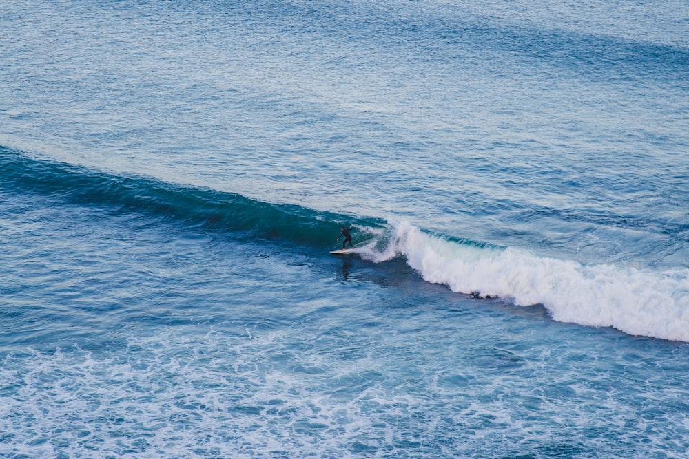 person surfing on waves during daytime