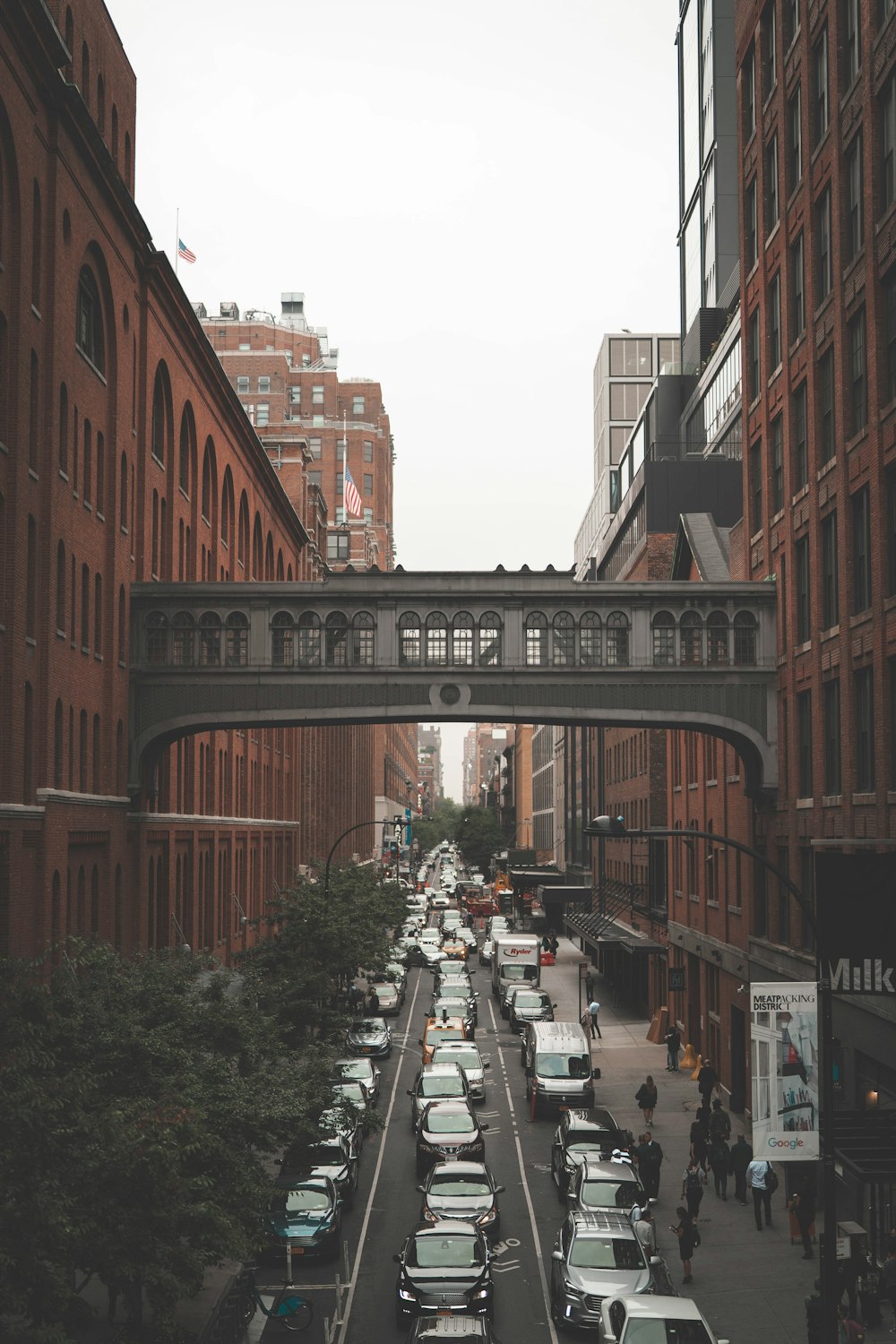 vehicles on road in city